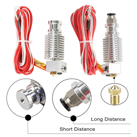 1Set E3D V6 3D impresión j-head hotend para 1,75/3mm extrusora de filamento directo Wade 0,2/0,3/0,4/0,5mm boquilla de larga/corta distancia ► Foto 1/6