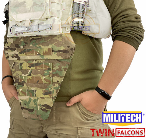 MILITECH-TWINFALCONS TW 500D, Cordura Tactical deslucida, protección de ingle MV, bolsa de plataforma para Abdomen inferior, bolsa de ingle Sub ► Foto 1/6