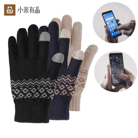 Youpin FO-guantes de terciopelo cálidos con pantalla táctil para hombre y mujer, guantes de invierno para teléfono, tableta, regalo de cumpleaños/Navidad ► Foto 1/6