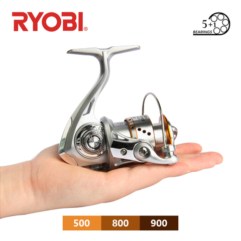 RYOBI-carrete de pesca giratorio Original, rueda de pesca con plumas de mar, carrete de Surf impermeable 5 + 1BB 5,2: 1 3kg, arrastre máximo, aparejos de pesca de agua salada ► Foto 1/6