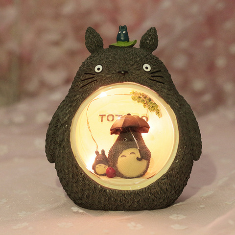 Miyazaki Hayao Anime DE ACCIÓN DE Totoro, modelo de resina, juguetes para decoración de luz nocturna para niños, muñeca, regalo de cumpleaños, juguetes coleccionables ► Foto 1/6