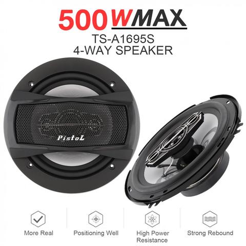 Altavoces Hifi coaxiales de 4 vías para coche, 500W, 6 pulgadas, Música automática, estéreo, frecuencia de rango completo, instalación no destructiva, 2 uds. ► Foto 1/6