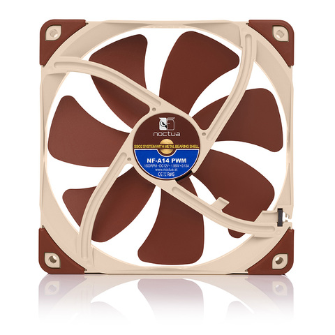 Noctua-ventilador de refrigeración para ordenador, Enfriador de CPU de 14cm, 3 pines/4 pines, PWM, silencioso, 140mm, NF-A14, PC ► Foto 1/5