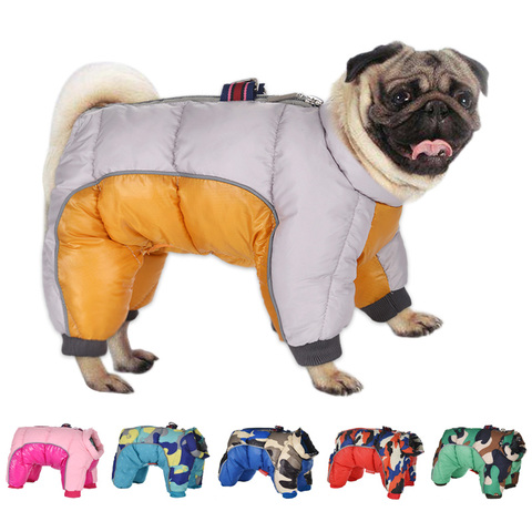 Ropa gruesa y cálida para perros, abrigo para perros, chaqueta reflectante impermeable para perros, Bulldog Francés, Pug ► Foto 1/6