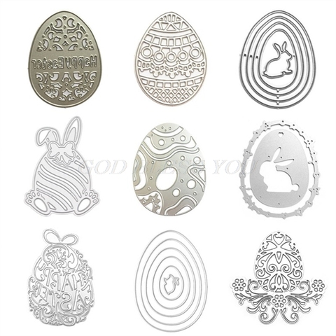 Huevos de conejo de Pascua de acero al carbono juego de troqueles de corte en relieve plantillas de patrones molde de papel DIY arte álbum de recortes de manualidades libro Tarjeta de decoración ► Foto 1/6