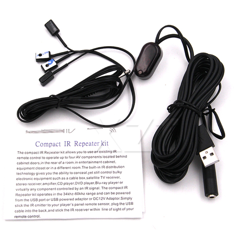 Adaptador USB infrarrojo IR, extensor remoto, receptor repetidor 4, transmisor para amplificador de reproductor de DVD, dispositivos de Control remoto ► Foto 1/4