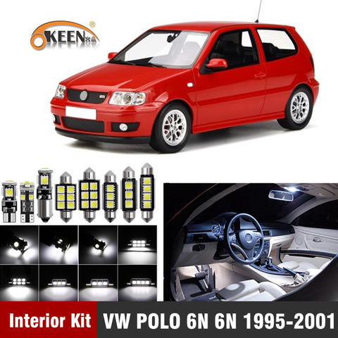 7 Uds para Volkswagen VW POLO 6N 6N2 1995-2001 luz Led Interior bombilla Kit Canbus mapa cúpula luz de placa de licencia accesorios de coche ► Foto 1/6