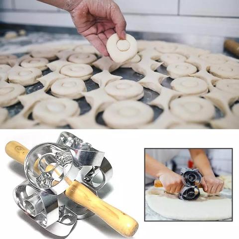 Cortador de rosquillas giratorio de Metal, máquina molde para torta, levadura de corte, Donuts, rodillo de masa de repostería DIY, herramientas de horneado de cocina ► Foto 1/6