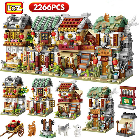 LOZ-Mini bloques de construcción urbana China para niños, juguete de ensamblaje de calle China tradicional, Modelo Especial, juguetes educativos ► Foto 1/4