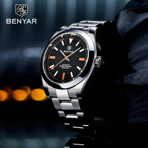 BENYAR-relojes mecánicos de acero inoxidable para hombre, reloj deportivo automático, de lujo, resistente al agua, 2022 ► Foto 1/6