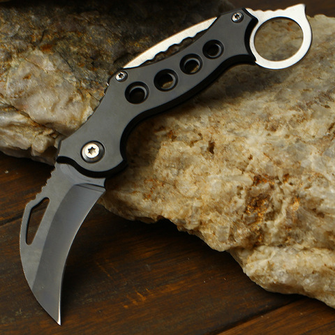 Navaja plegable de Karambit Min Pocketknife, cuchillo táctico de caza de supervivencia, herramienta de autodefensa EDC para acampar, cuchillos llavero CS GO ► Foto 1/6