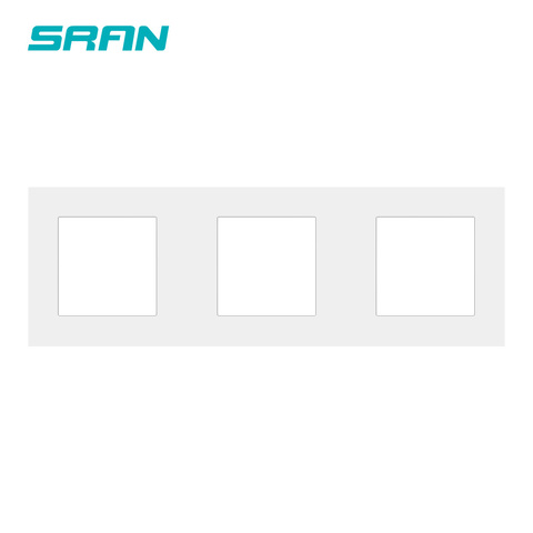 SRAN-panel blanco para instalación de placa de hierro, 258mm x 86mm, Blanco/Negro/dorado, PC, Triple Marco de panel, enchufe de interruptor ► Foto 1/3