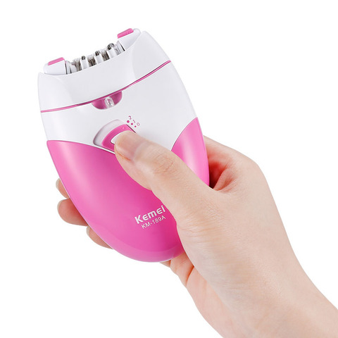 Kemei Epilator para mujer máquina de eliminación de cabello recargable Afeitadora eléctrica de señora para Bikini cuerpo cara debajo del brazo cargador USB 40D ► Foto 1/6