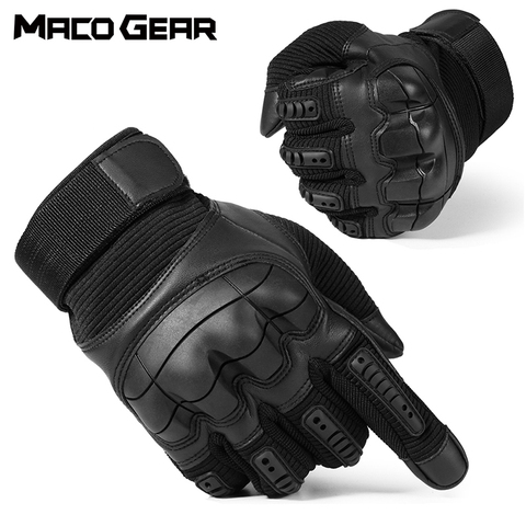 Guantes tácticos duros para nudillos con pantalla táctil, de cuero PU, militares de combate, Airsoft, deportes al aire libre, Paintball en bicicleta, caza, Swat ► Foto 1/6