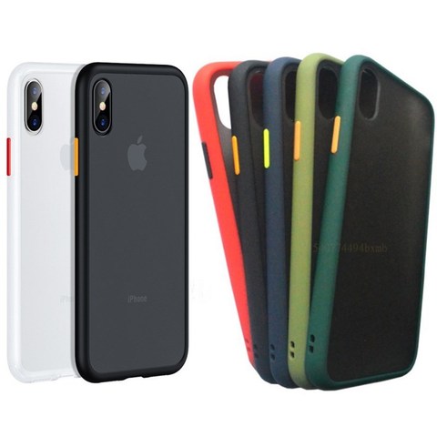 Funda de silicona a prueba de golpes para iPhone, carcasa mate a prueba de golpes para iPhone 12 11 Pro Xs Max XR X 6 7 8 Plus SE Mini ► Foto 1/6