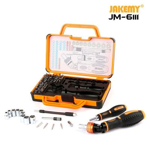 JAKEMY JM-6111 69 1 DIY conjunto de herramientas de mano 180 grados destornillador de trinquete con cromo vanadio Bits herramientas para el hogar ► Foto 1/4