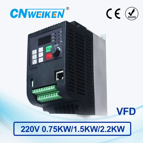 Convertidor de frecuencia de Control de Vector WK600 0.75kw/1.5kw/2.2kw monofásico 220V a trifásico 220 inversor de frecuencia variable V ► Foto 1/6