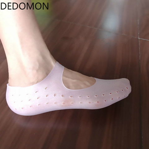 Calcetines de Gel de silicona para el cuidado de los pies, 1 par, Protector para los pies, prevención del dolor, hidratante, eliminación de piel muerta, con agujero ► Foto 1/4