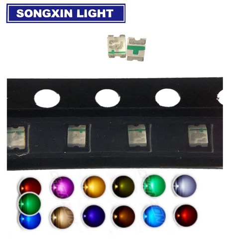 100 unids/lote 5 colores SMD 0805 Led Ultra brillante rojo/verde/azul/amarillo/blanco agua claro diodo de luz LED ► Foto 1/6