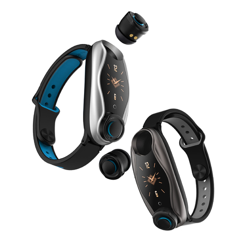 T90-auriculares TWS con Bluetooth, reloj inteligente Siri, pulsera de Fitness, rastreador de salud, reloj Multideportivo para música y teléfono ► Foto 1/6