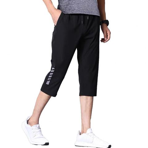 Capri para hombre, pantalones Capri elásticos de Color sólido con Bolsillos y cordón, deportivos, 75%, gran oferta, 3/4 ► Foto 1/6