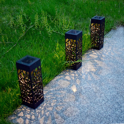 Swayboo al aire libre impermeable hermosa lámpara de césped hueco de Casa de Campo creativo LED control de luz inducción jardín césped lámpara luz solar ► Foto 1/1