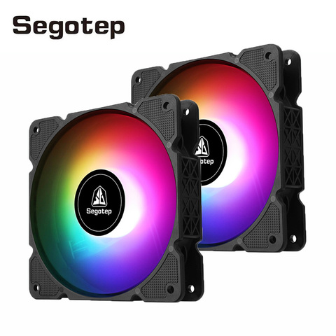 Segotep PC ventilador con cubierta RGB 120mm 4Pin ventilador de refrigeración de PC AURA SYNC 5V/12V de RGB ventilador con cubierta s ► Foto 1/1