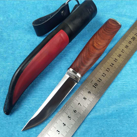 Cuchillo táctico de acero 440C para caza, hoja fija de supervivencia para acampada, mango de madera, hecho a mano, envío gratis ► Foto 1/5