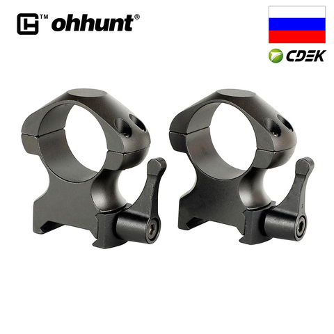 Ohhunt-anillos de acero para caza de 25,4mm y 30mm, anillo de cola de milano Picatinny de liberación rápida, soporte táctico de perfil medio bajo ► Foto 1/6