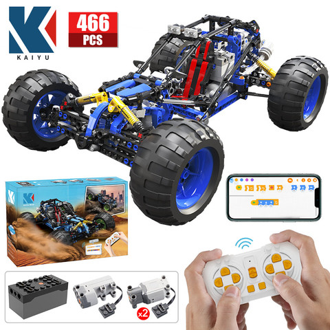 KAIYU-coche de competición en carretera con Control remoto, Buggy de alta tecnología, programación por aplicación de bloques de construcción MOC, camión de bloques ► Foto 1/6