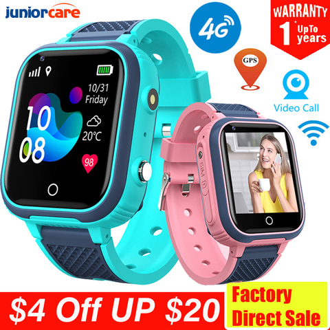 Reloj inteligente 4G para niños, pulsera con cámara, GPS, WIFI, IP67, impermeable, Monitor de videollamada, localización y teléfono ► Foto 1/6