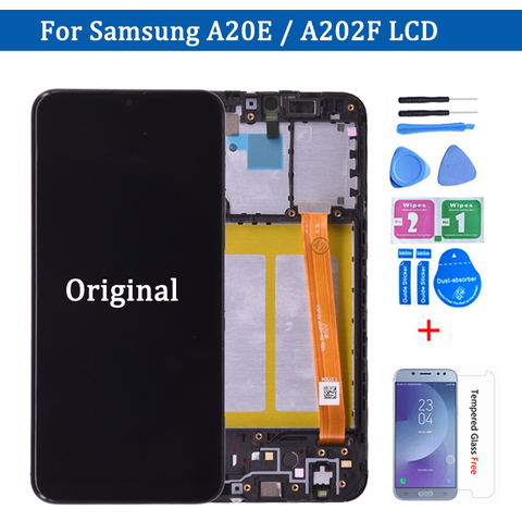 Pantalla Original para Samsung Galaxy A20e A202 A202F, montaje de digitalizador con pantalla táctil para SAMSUNG A20e A202F/DS LCD con marco ► Foto 1/6