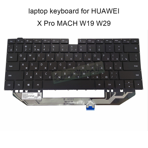 Teclados de repuesto para MateBook X Pro MACH, W19, W29, BL, W19B, W19C, teclado negro, inglés, ruso, 9Z, NEXBN, 00R, EE. UU., RU, nuevo ► Foto 1/6