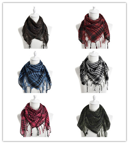 Keffiyeh-bufanda para hombre y mujer, chal árabe a cuadros con cuello de rejilla, 6 colores, Unisex ► Foto 1/6