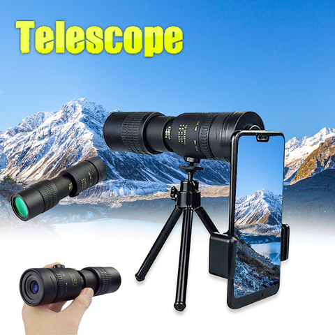 Telescopio Monocular con superteleobjetivo Zoom 4K 10-300X40mm, con lente de prisma BAK4, para viajes de playa y actividades al aire libre ► Foto 1/6