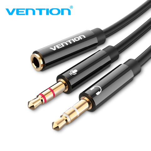 Vention extensión de Audio Cable divisor de auriculares para ordenador 3,5mm hembra a 2 macho 3,5mm Mic Y auriculares con divisor a adaptador de PC ► Foto 1/6