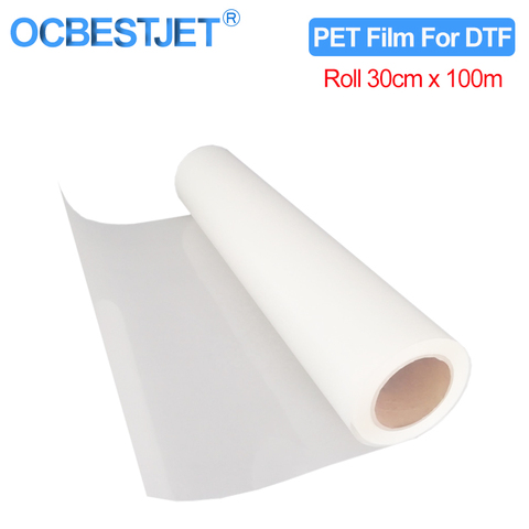 Rollo de lámina de transferencia PET 75 de 30cm x 100m, Micro para impresión de película de transferencia directa para Epson L1800, i3200, 4720, cabezal de impresión DTF ► Foto 1/4