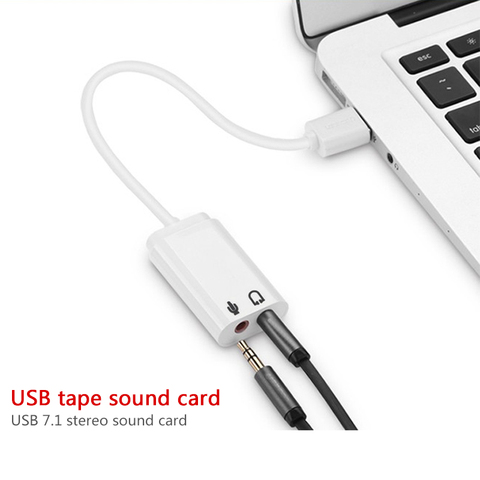 Tarjeta de sonido USB Virtual 7,1 3D, adaptador de Audio externo USB a Jack de 3,5mm, auriculares, micrófono, altavoz para portátil, Notebook y PC ► Foto 1/5