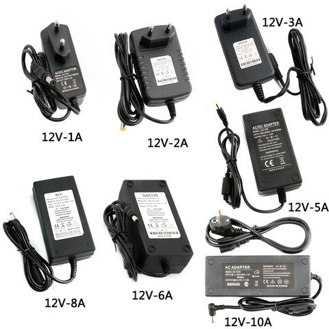 Adaptador de corriente de conmutación de 12 V, adaptador de alimentación Universal para tira Led de 12 V, CA, 220V a 12 V, 1A, 2A, 3A, 5A, 6A, 8A, 10A ► Foto 1/6
