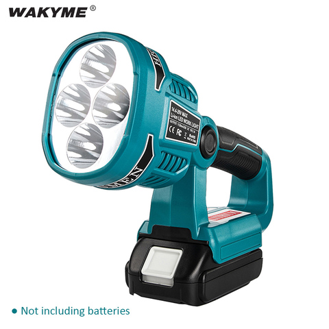 WAKYME LED linterna para acampar luz de trabajo de pesca al aire libre de la iluminación de emergencia lámpara 14,4 V-20V para Makita DML812 ► Foto 1/6