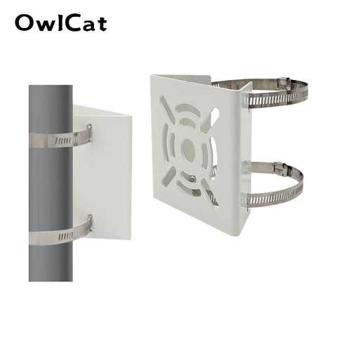 OwlCat-Soporte de aro del hierro para cámara CCTV, montaje de poste para videovigilancia, soporte de columna Stent de Metal ► Foto 1/6