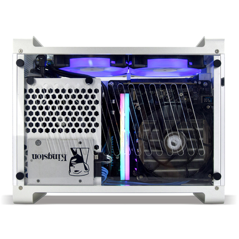 METALFISH G5 Plus todo de aluminio A4 ITX juego de caja de ordenador pequeño chasis soporte 2080Ti gaming itx caso htpc nas servidor equipo de minería ► Foto 1/6