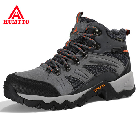 HUMTTO-zapatos de senderismo deportivos impermeables para hombre y mujer, botas de escalada para caza al aire libre de cuero genuino, zapatillas transpirables para senderismo ► Foto 1/6