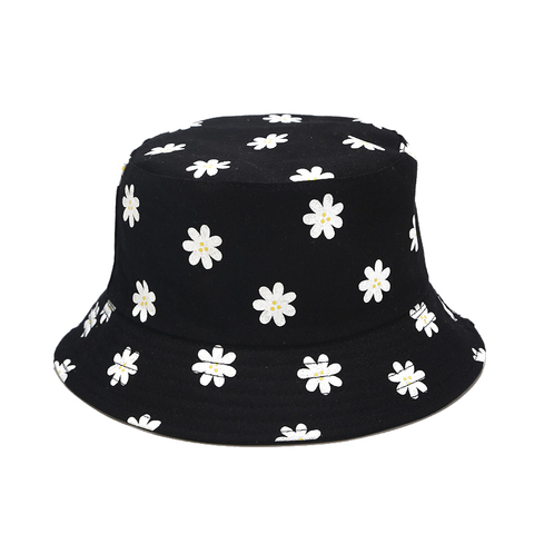 Sombrero de pescador con estampado de flores de Panamá para mujer, gorra de pescador Reversible en blanco y negro, sombrero de playa UV, sombrero de protección solar, 2022 ► Foto 1/6