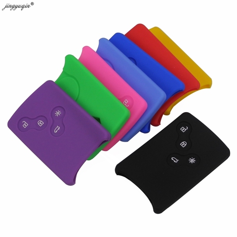 Funda protectora de silicona con llave de coche de 4 botones para Renault Clio logane Megane 2 3 Koleos Scenic Card llavero ► Foto 1/6