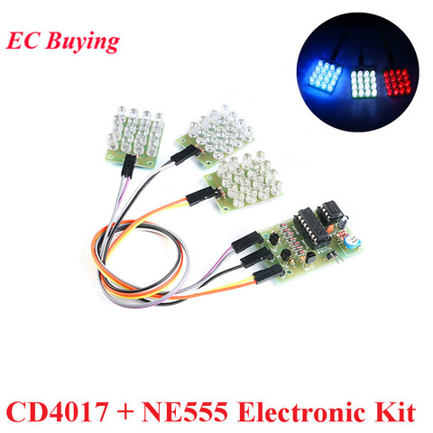 CD4017 + NE555 Kit DIY electrónico, luz Flash, explosión, intermitente, LED, bricolaje, Kit electrónico de aprendizaje, módulo estroboscópico, diseño de producción ► Foto 1/4