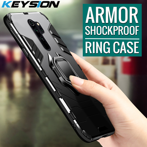 KEYSION-funda armadura a prueba de golpes para Redmi Note 8 Pro 7 7A 6 Pro K20, funda del teléfono del anillo para Xiaomi Mi 9T Pro Mi 9 SE CC9e Mi 8 A2 A3 ► Foto 1/6