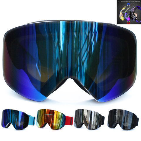 Gafas magnéticas de esquí para hombre y mujer, lentes polarizadas de doble capa, antiniebla, UV400, para Snowboard ► Foto 1/6