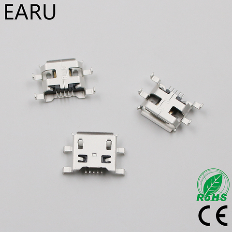 Conector hembra para teléfono móvil, Conector Micro USB de 5 pines tipo B de 0,8mm, Mini conector USB de carga de 5 pines, enchufe de cuatro pies, 10 Uds. ► Foto 1/6