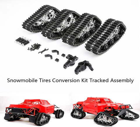 Conjunto de banda de oruga de conversión de neumáticos para moto de nieve compatible con 1/5 Losi 5ive-t Rovan LT King Motor x2 Rc piezas de coche ► Foto 1/6